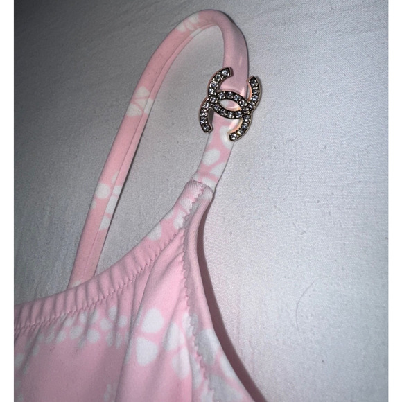 Chanel 25M Coco Beach Pink CC Logo One Piece Swim Swimsuit Runway Bathingsuit 40 - Picture 6 of 16